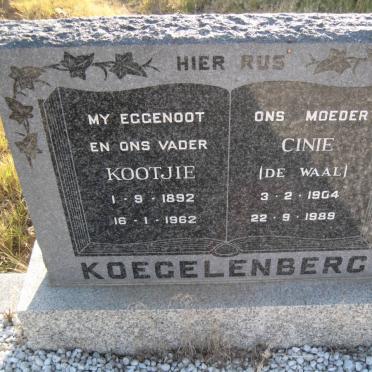 KOEGELENBERG Kootjie 1892-1962 &amp; Cinie DE WAAL 1904-1989