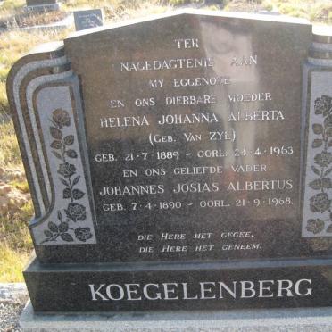 KOEGELENBERG Johannes Josias Albertus 1890-1968 &amp; Helena Johanna Alberta VAN ZYL 1889-1963