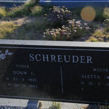 SCHREUDER Douw G. 1925-1993 &amp; Aletta 1938-