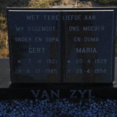 ZYL Gert, van 1921-1985 &amp; Maria 1929-1994