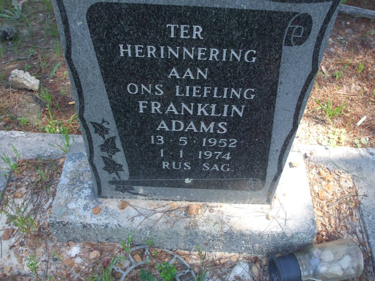 ADAMS Franklin 1952-1974