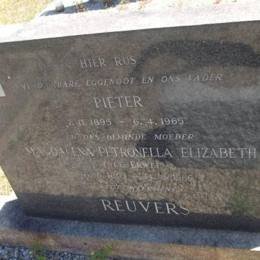 REUVERS Pieter 1895-1965 :: ERWEE Magdalena Petronella Elizabeth 1893-1966