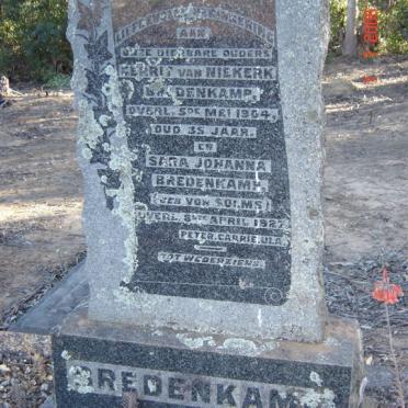 BREDENKAMP Gerrit van Niekerk -1904 &amp; Sara Johanna SOLMS -1927