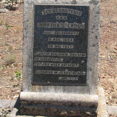 CROUS Martha S. nee GELDENHUYS 1854-1937
