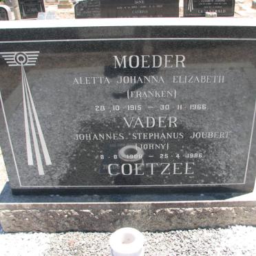 COETZEE Johannes Stephanus Joubert 1909-1986 &amp; Aletta Johanna Elizabeth FRANKEN 1915-1966