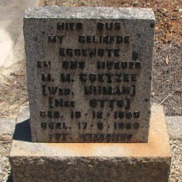 COETZEE M.M. previously HUMAN nee OTTO 1890-1960