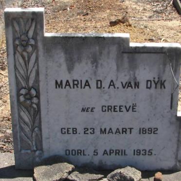 DYK Maria D.A., van nee GREEVË 1892-1935