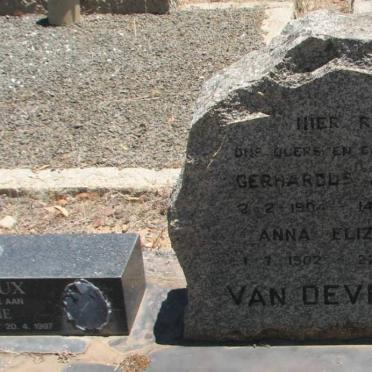 DEVENTER Gerhardus Jacobus, van 1904-1972 &amp; Anna Elizabeth 1902-1969