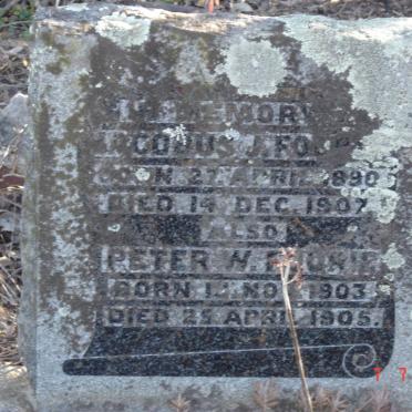 FOURIE Jacobus J. 1890-1907 :: FOURIE Peter W. 1903-1905