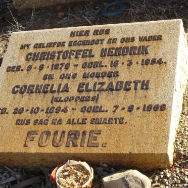 FOURIE Christoffel Hendrik 1879-1954 &amp; Cornelia Elizabeth KLOPPERS 1894-1969
