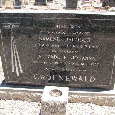 GROENEWALD Barend Jacobus 1884-1955 &amp; Elizabeth Johanna 1888-1975