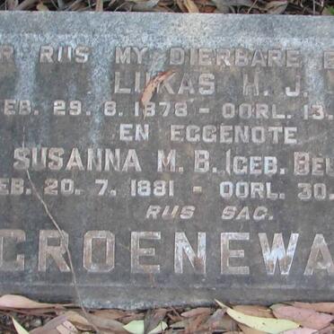 GROENEWALD Lukas H.J. 1878-1957 &amp; Susanna M.B. BEUKES 1881-1960