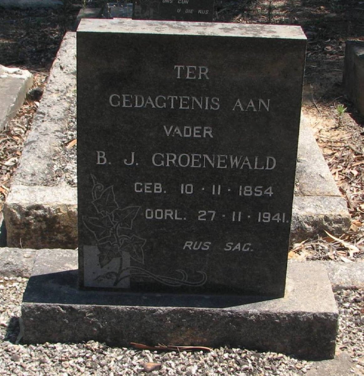 GROENEWALD B.J. 1854-1941