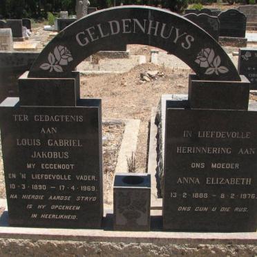 GELDENHUYS Louis Gabriel Jakobus 1890-1969 &amp; Anna Elizabeth 1888-1976