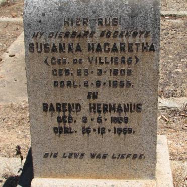 HAVENGA Barend Hermanus 18?9-1959 &amp; Susanna Magaretha DE VILLIERS 1902-1955