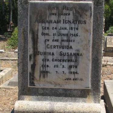 KOCK Abraham Ignatius, de 1874-1926 &amp; Jurina Susanna GROENEWALD 1878-1954