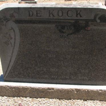 KOCK Jan, de 1884-1971 &amp; Jacoba DE VILLIERS 1878-1970