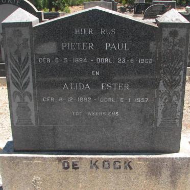 KOCK Pieter Paul, de 1894-1968 &amp; Alida Ester 1892-1957