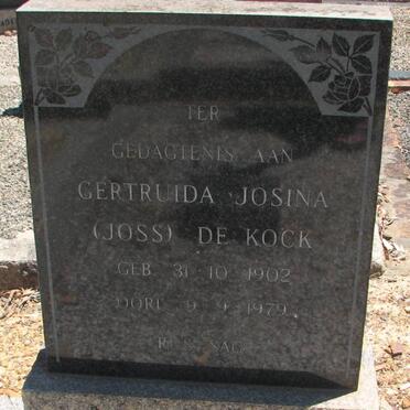 KOCK Gertruida Josina, de 1902-1979