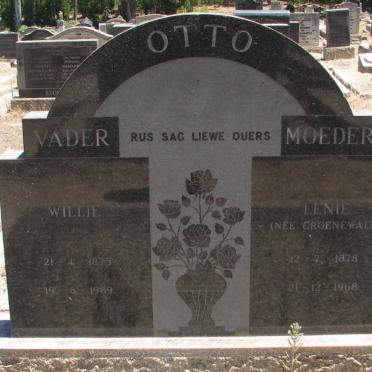 OTTO Willie 1875-1969 &amp; Lenie GROENEWALD 1878-1968