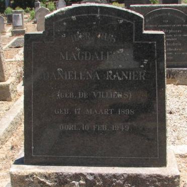 RANIER Magdalena Danielena nee DE VILLIERS 1898-1949