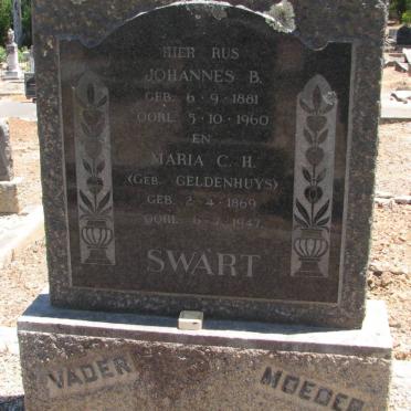 SWART Johannes B. 1881-1960 &amp; Maria C.H. GELDENHUYS 1869-1947