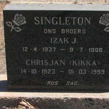 SINGLETON Chrisjan 1923-1999 :: SINGLETON Izak J. 1937-1966