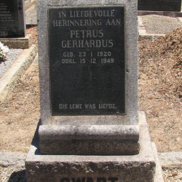 SWART Petrus Gerhardus 1920-1949
