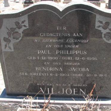 VILJOEN Paul Philippus 1900-1956 &amp; Hendrina Jacoba GREEVE 1903-1971