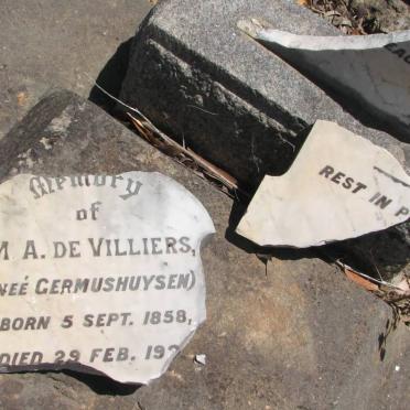 VILLIERS M.A., de nee GERMUSHUYSEN 1858-19?4