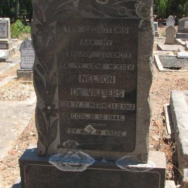 VILLIERS Nelson, de nee V.D. MERWE 1912-1946