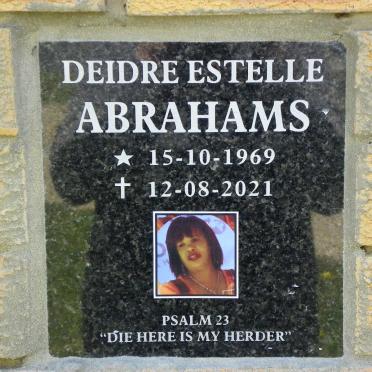 ABRAHAMS Deidre Estelle 1969-2021