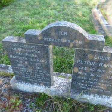 BARNARD Louis Petrus 1907-1969 &amp; Hendriena Magrieta 1909-1964