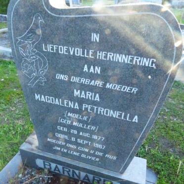 BARNARD Maria Magdalena Petronella nee MULLER 1877-1967