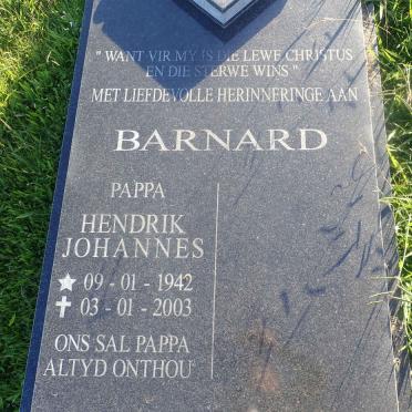BARNARD Hendrik Johannes 1942-2003