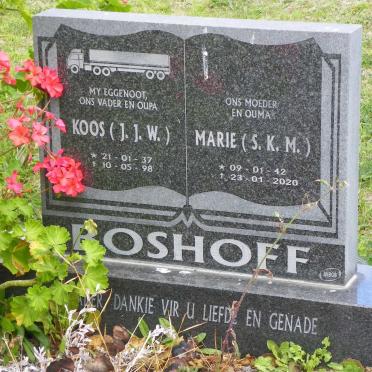 BOSHOFF J.J.W. 1937-1998 &amp; S.K.M. 1942-2020