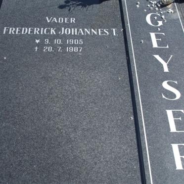 GEYSER Frederick Johannes T. 1905-1987