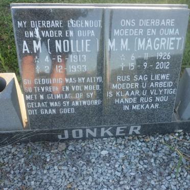 JONKER A.M. 1913-1993 &amp; M.M. 1926-2012