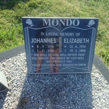 MONDO Johannes 1936-2006 & Elizabeth 1934-2008