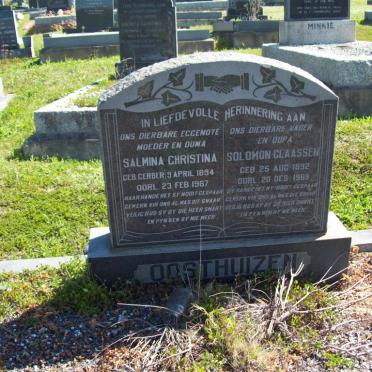 OOSTHUIZEN Solomon Claassen 1892-1969 &amp; Salmina Christina GERBER 1894-1967
