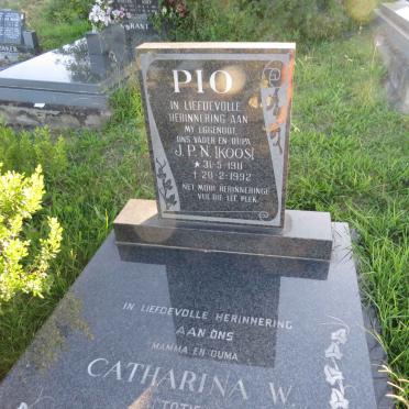 PIO J.P.N. 1911-1992 &amp; Catharina W. 1912-1999