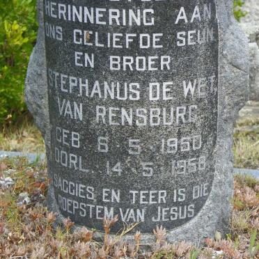 RENSBURG Stephanus de Wet, van 1950-1958