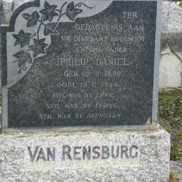 RENSBURG Philip Daniel, van 1892-1954