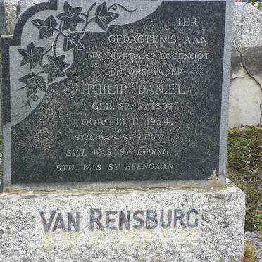 RENSBURG Philip Daniel, van 1892-1954