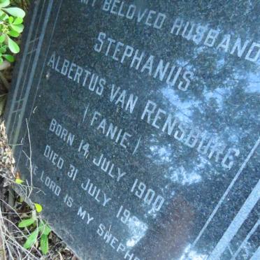 RENSBURG Stephanus Albertus, van 1900-1966