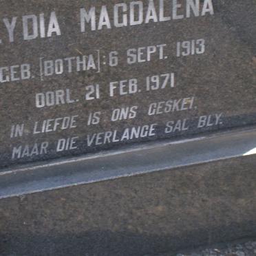 REUCK Lydia Magdalena, de nee BOTHA 1913-1971