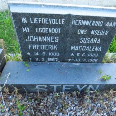 STEYN Johannes Frederik 1889-1967 &amp; Susara Magdalena 1889-1986