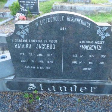 STANDER Barend Jacobus 1897-1970 & Emmerentia 1906-1983