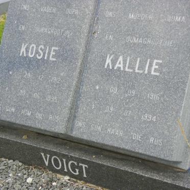 VOIGT Kosie 1912-1995 &amp; Kallie 1916-1994