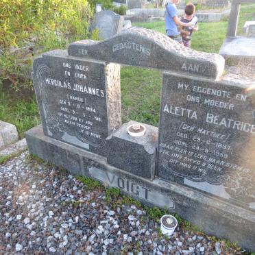 VOIGT Herculas Johannes 1894-1981 &amp; Aletta Beatrice MATTHEE 1897-1959